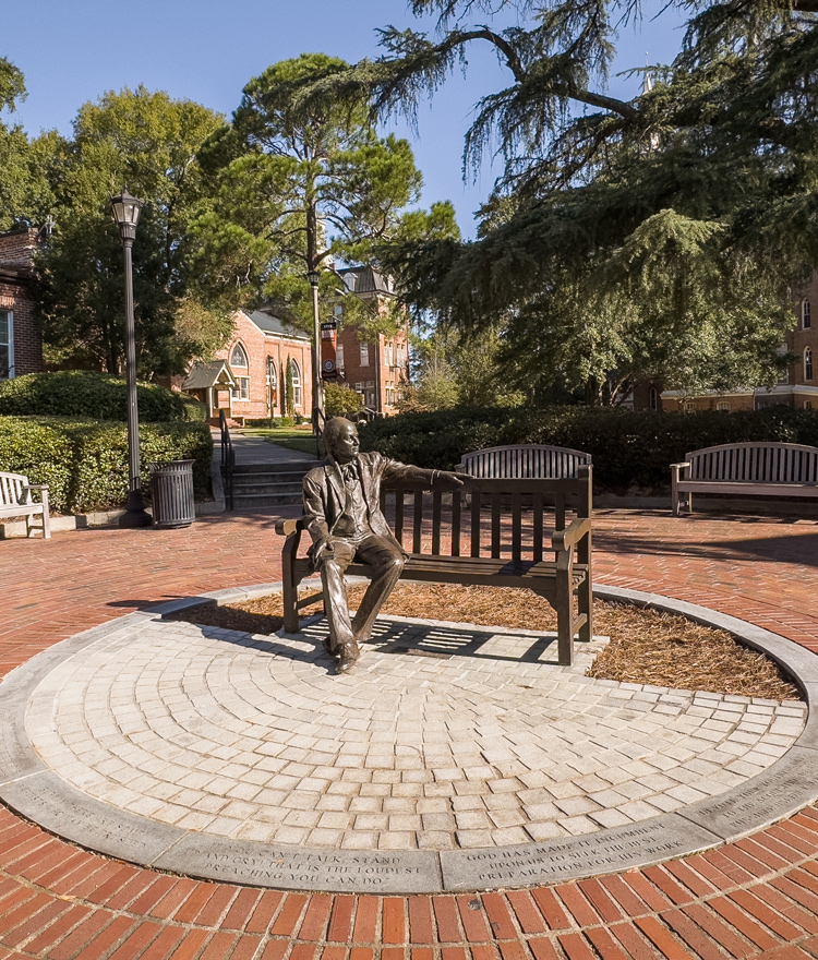 Jesse Mercer statue on Mercer's Macon campus